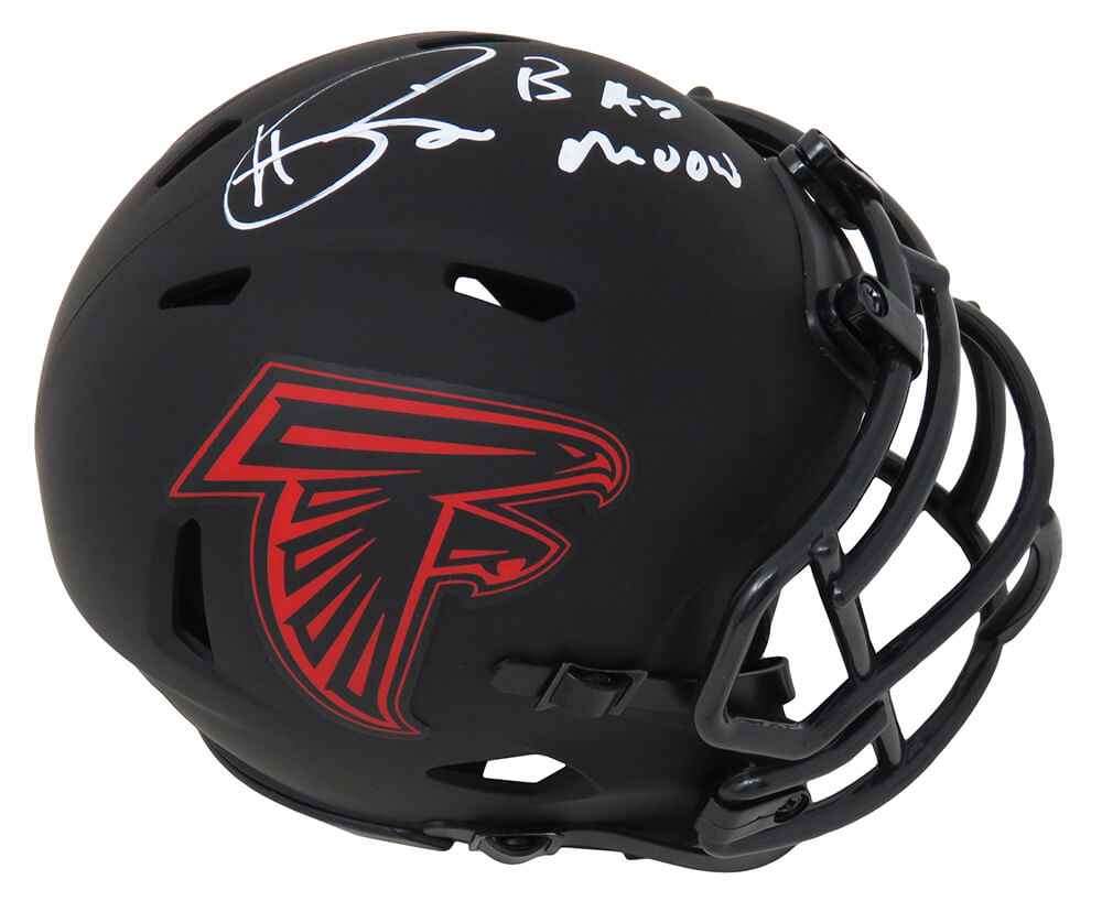 Andre Rison Signed Atlanta Falcons Eclipse Black Matte Riddell Speed Mini Helmet w/Bad Moon - RISMIN338 - Andre Rison Signed Atlanta Falcons Eclipse Black Matte Riddell Speed Mini Helmet w/Bad Moon product image