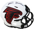 Andre Rison Signed Atlanta Falcons Lunar Eclipse White Matte Riddell Speed Mini Helmet w/Bad Moon - RISMIN345 - Andre Rison Signed Atlanta Falcons Lunar Eclipse White Matte Riddell Speed Mini Helmet w/Bad Moon product image