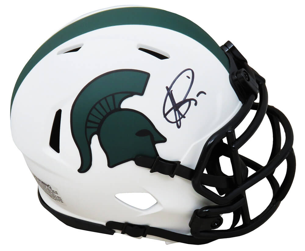Andre Rison Signed Michigan State Lunar Eclipse White Matte Riddell Speed Mini Helmet - RISMIN347 - Andre Rison Signed Michigan State Lunar Eclipse White Matte Riddell Speed Mini Helmet product image