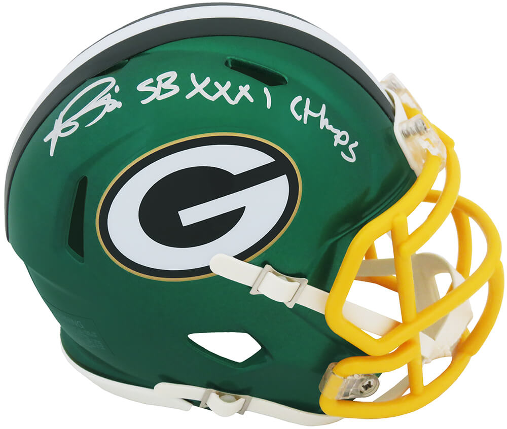 Andre Rison Signed Green Bay Packers FLASH Riddell Speed Mini Helmet w/SB XXXI Champs - RISMIN351 - Andre Rison Signed Green Bay Packers FLASH Riddell Speed Mini Helmet w/SB XXXI Champs product image