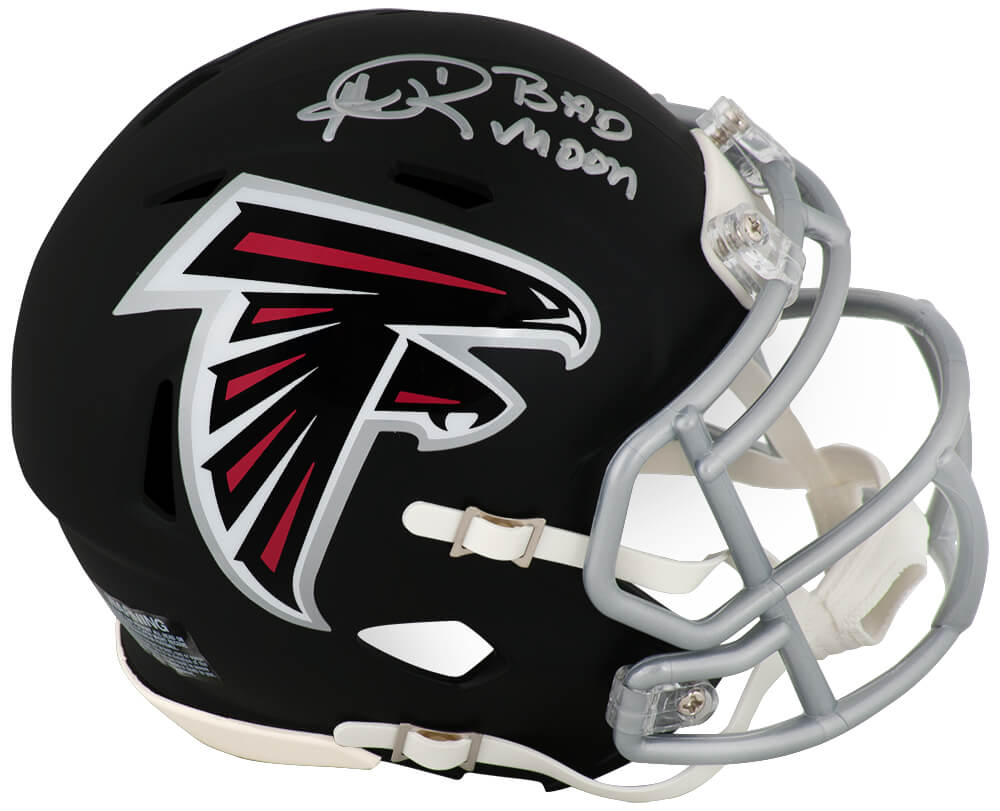 Andre Rison Signed Atlanta Falcons (Current Style) Riddell Speed Mini Helmet w/Bad Moon - RISMIN356 - Andre Rison Signed Atlanta Falcons (Current Style) Riddell Speed Mini Helmet w/Bad Moon product image