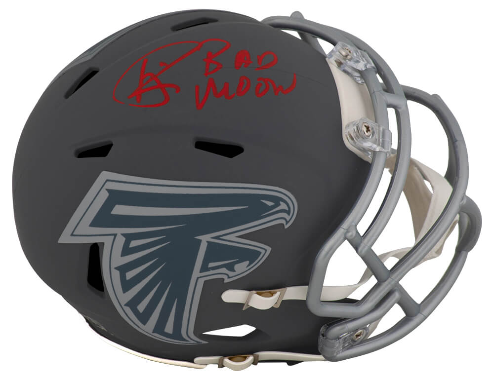 Andre Rison Signed Atlanta Falcons SLATE Riddell Speed Mini Helmet w/Bad Moon - RISMIN358 - Andre Rison Signed Atlanta Falcons SLATE Riddell Speed Mini Helmet w/Bad Moon product image