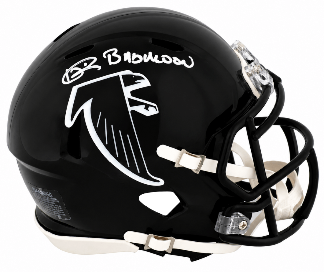 Andre Rison Signed Atlanta Falcons (90-02 Style) T/B Riddell Speed Mini Helmet w/Bad Moon - RISMIN364 - Andre Rison Signed Atlanta Falcons (90-02 Style) T/B Riddell Speed Mini Helmet w/Bad Moon product image