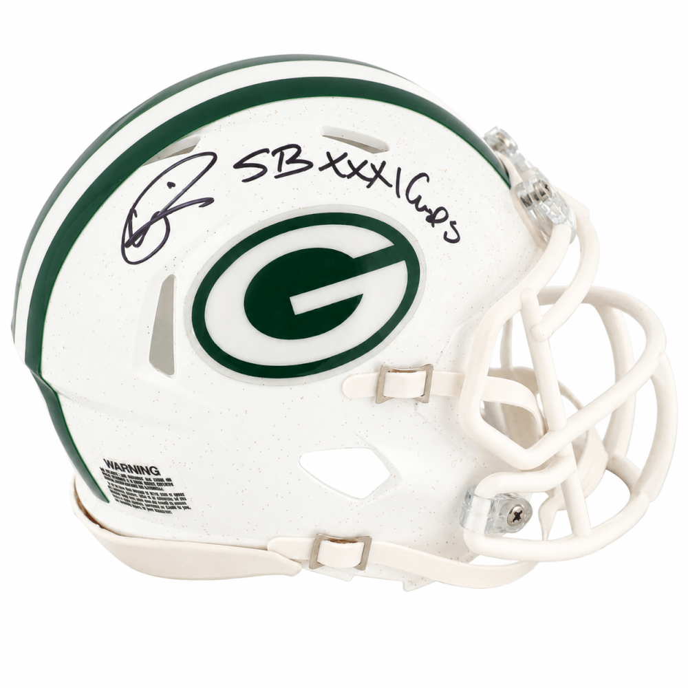 Andre Rison Signed Green Bay Packers 2024 Alternate White Riddell Speed Mini Helmet w/SB XXXI Champs - RISMIN366 - Andre Rison Signed Green Bay Packers 2024 Alternate White Riddell Speed Mini Helmet w/SB XXXI Champs product image