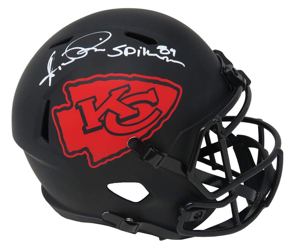 Andre Rison Signed Kansas City Chiefs Eclipse Black Matte Riddell Speed Full Size Replica Helmet w/Spiderman - RISREP314 - Andre Rison Signed Kansas City Chiefs Eclipse Black Matte Riddell Speed Full Size Replica Helmet w/Spiderman product image