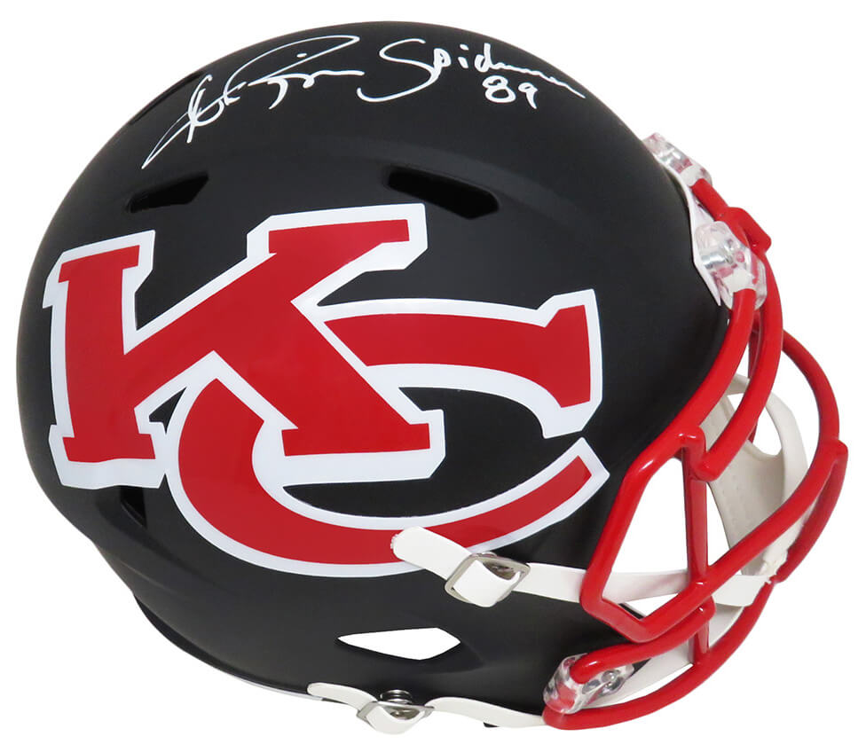 Andre Rison Signed Kansas City Chiefs AMP Riddell Speed Full Size Replica Helmet w/Spiderman - RISREP316 - Andre Rison Signed Kansas City Chiefs AMP Riddell Speed Full Size Replica Helmet w/Spiderman product image