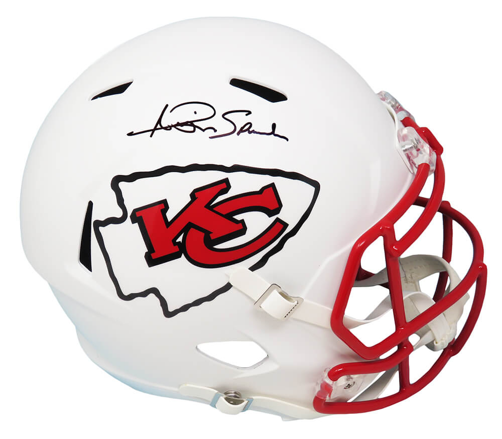 Andre Rison Signed Kansas City Chiefs Flat White Matte Riddell Speed Full Size Replica Helmet w/Spiderman - RISREP317 - Andre Rison Signed Kansas City Chiefs Flat White Matte Riddell Speed Full Size Replica Helmet w/Spiderman product image