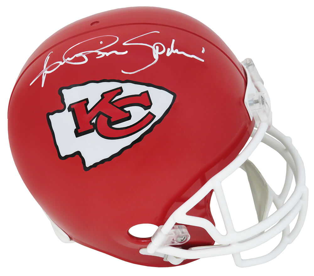 Andre Rison Signed KC Chiefs Riddell Full Size Replica Helmet w/Spiderman - RISREP320 - Andre Rison Signed KC Chiefs Riddell Full Size Replica Helmet w/Spiderman product image
