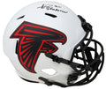 Andre Rison Signed Atlanta Falcons Lunar Eclipse White Matte Riddell Full Size Speed Replica Helmet w/Bad Moon - RISREP322 - Andre Rison Signed Atlanta Falcons Lunar Eclipse White Matte Riddell Full Size Speed Replica Helmet w/Bad Moon product image