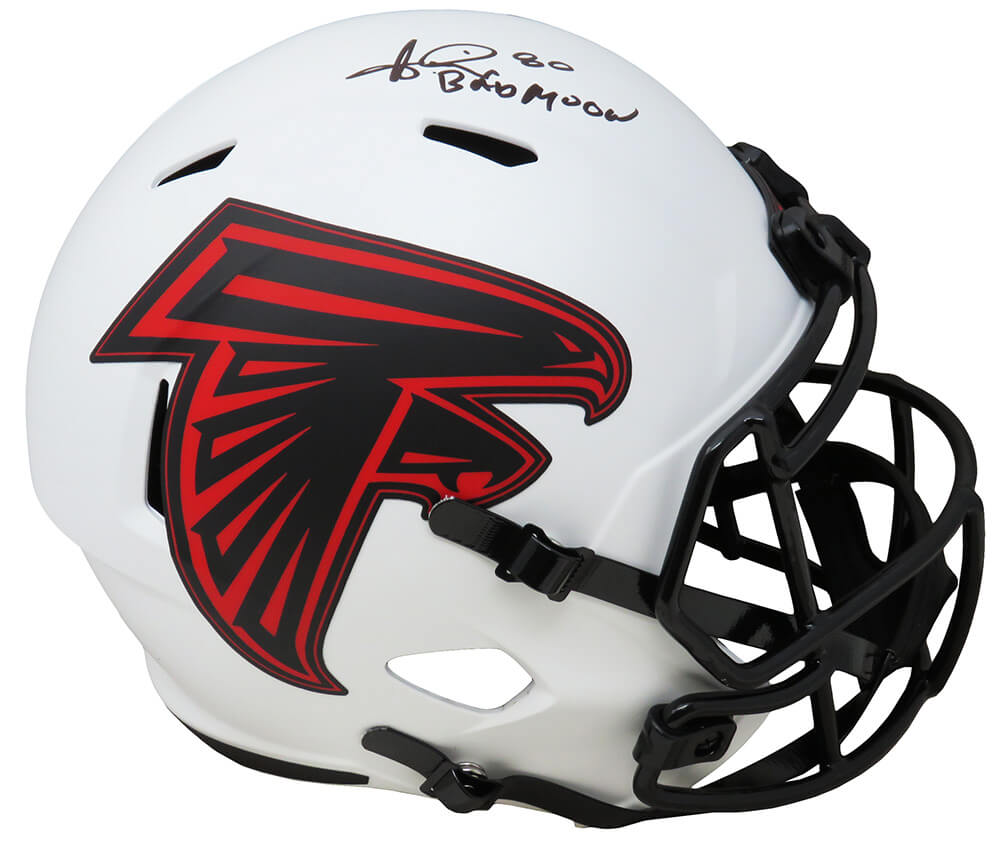 Andre Rison Signed Atlanta Falcons Lunar Eclipse White Matte Riddell Full Size Speed Replica Helmet w/Bad Moon - RISREP322 - Andre Rison Signed Atlanta Falcons Lunar Eclipse White Matte Riddell Full Size Speed Replica Helmet w/Bad Moon product image