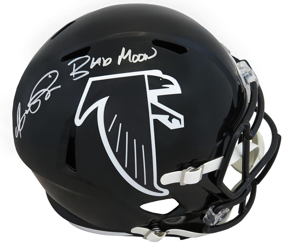 Andre Rison Signed Falcons Riddell Full Size Speed Replica Helmet w/Bad Moon - RISREP323 - Andre Rison Signed Falcons Riddell Full Size Speed Replica Helmet w/Bad Moon product image