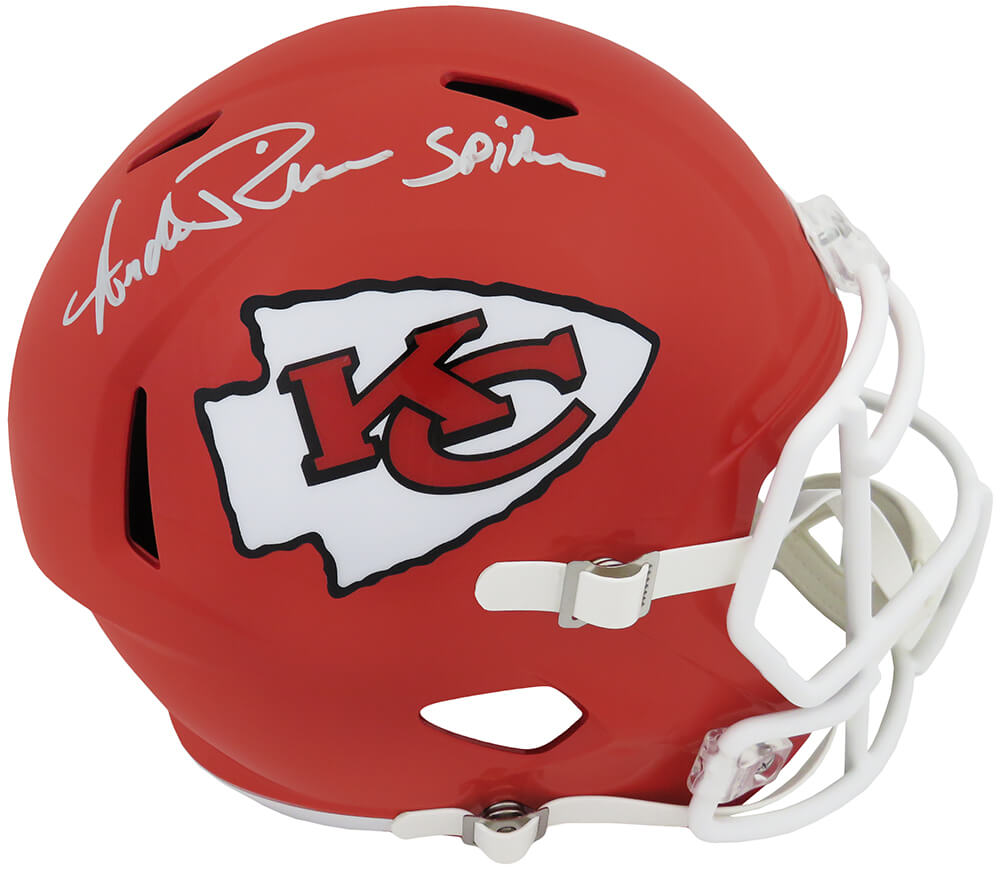 Andre Rison Signed Kansas City Chiefs Riddell Full Size Speed Replica Helmet w/Spiderman - RISREP327 - Andre Rison Signed Kansas City Chiefs Riddell Full Size Speed Replica Helmet w/Spiderman product image
