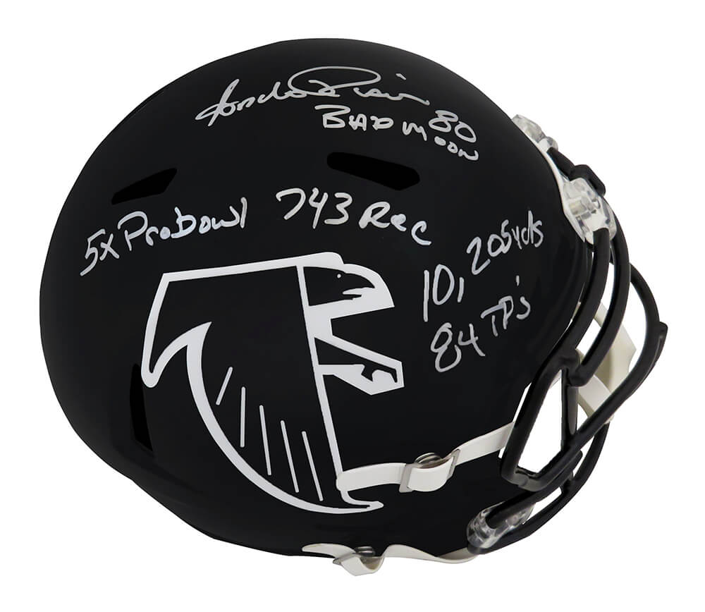 Andre Rison Signed Atlanta Falcons (90-02 Style) Riddell Full Size Speed Replica Helmet w/5-Inscriptions - RISREP328 - Andre Rison Signed Atlanta Falcons (90-02 Style) Riddell Full Size Speed Replica Helmet w/5-Inscriptions product image