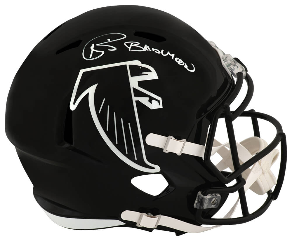 Andre Rison Signed Falcons T/B (1990-2002) Riddell Full Size Speed Replica Helmet w/Bad Moon - RISREP334 - Andre Rison Signed Falcons T/B (1990-2002) Riddell Full Size Speed Replica Helmet w/Bad Moon product image