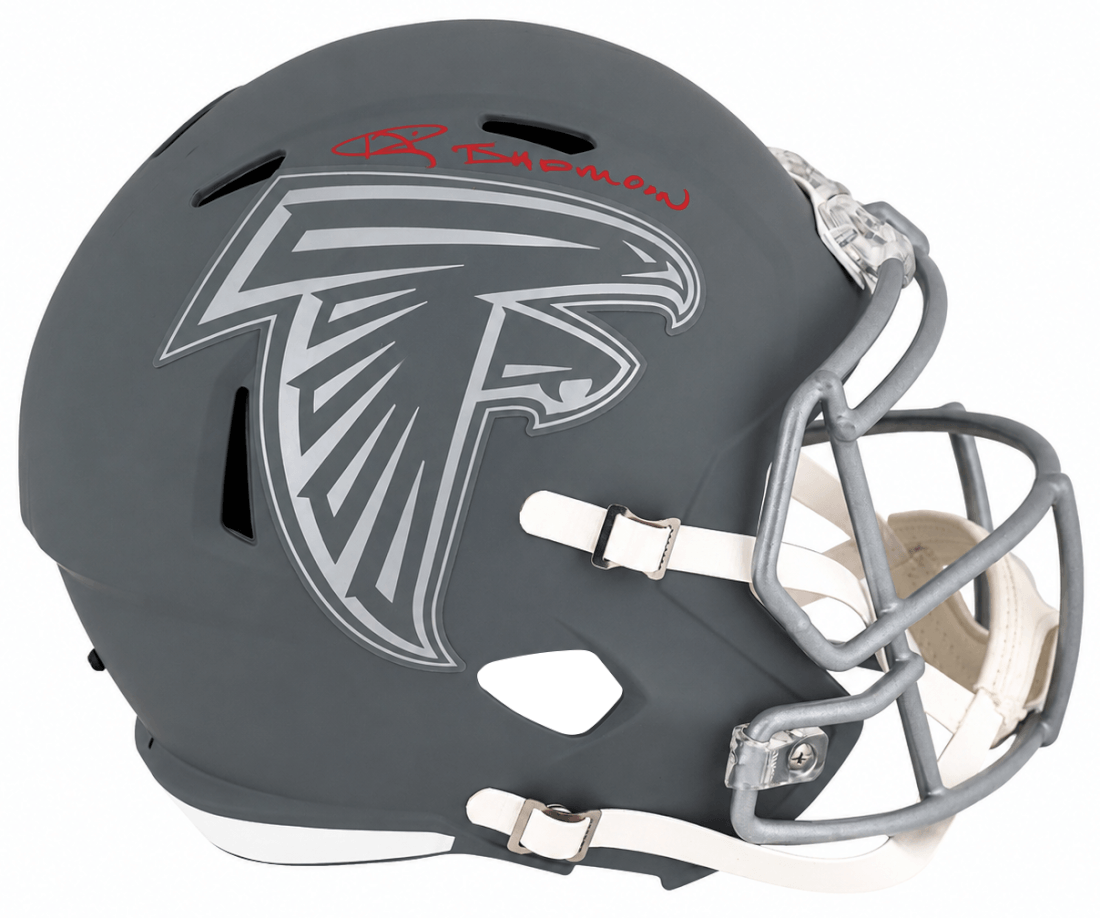 Andre Rison Signed Atlanta Falcons SLATE Riddell Full Size Speed Replica Helmet w/Bad Moon - RISREP336 - Andre Rison Signed Atlanta Falcons SLATE Riddell Full Size Speed Replica Helmet w/Bad Moon product image