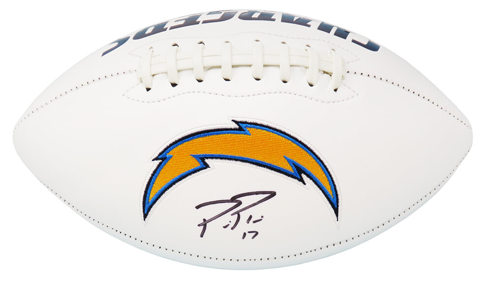 Philips Rivers Signed Los Angeles Chargers White Panel Logo Football (Fanatics) - RIVFTB300 - Philips Rivers Signed Los Angeles Chargers White Panel Logo Football (Fanatics) product image