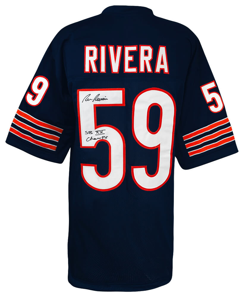 Ron Rivera Signed Navy Custom Football Jersey w/SB XX Champs - RIVJRY300 - Ron Rivera Signed Navy Custom Football Jersey w/SB XX Champs product image