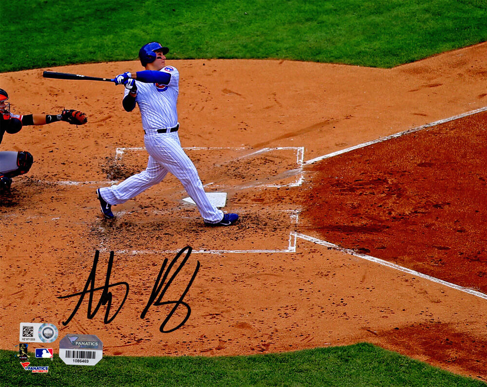 Anthony Rizzo Signed Chicago Cubs Overhead View Swinging Action 8x10 Photo - RIZ08P101 - Anthony Rizzo Signed Chicago Cubs Overhead View Swinging Action 8x10 Photo product image