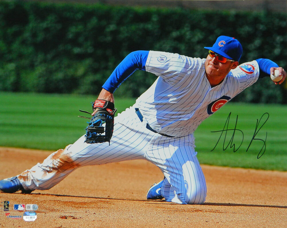 Anthony Rizzo Signed Chicago Cubs Fielding Action On Knees 16x20 Photo - RIZ16P100 - Anthony Rizzo Signed Chicago Cubs Fielding Action On Knees 16x20 Photo product image