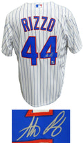 Anthony Rizzo Signed Chicago Cubs White Pinstripe Majestic Jersey - RIZJRY101 - Anthony Rizzo Signed Chicago Cubs White Pinstripe Majestic Jersey product image