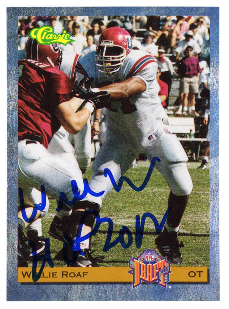 Willie Roaf Signed 1993 Classic Football Rookie Trading Card #8 w/HOF 2012 - ROACAR307 - Willie Roaf Signed 1993 Classic Football Rookie Trading Card #8 w/HOF 2012 product image