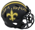 Willie Roaf Signed New Orleans Saints Eclipse Black Matte Riddell Speed Mini Helmet w/HOF 2012 - ROAMIN309 - Willie Roaf Signed New Orleans Saints Eclipse Black Matte Riddell Speed Mini Helmet w/HOF 2012 product image