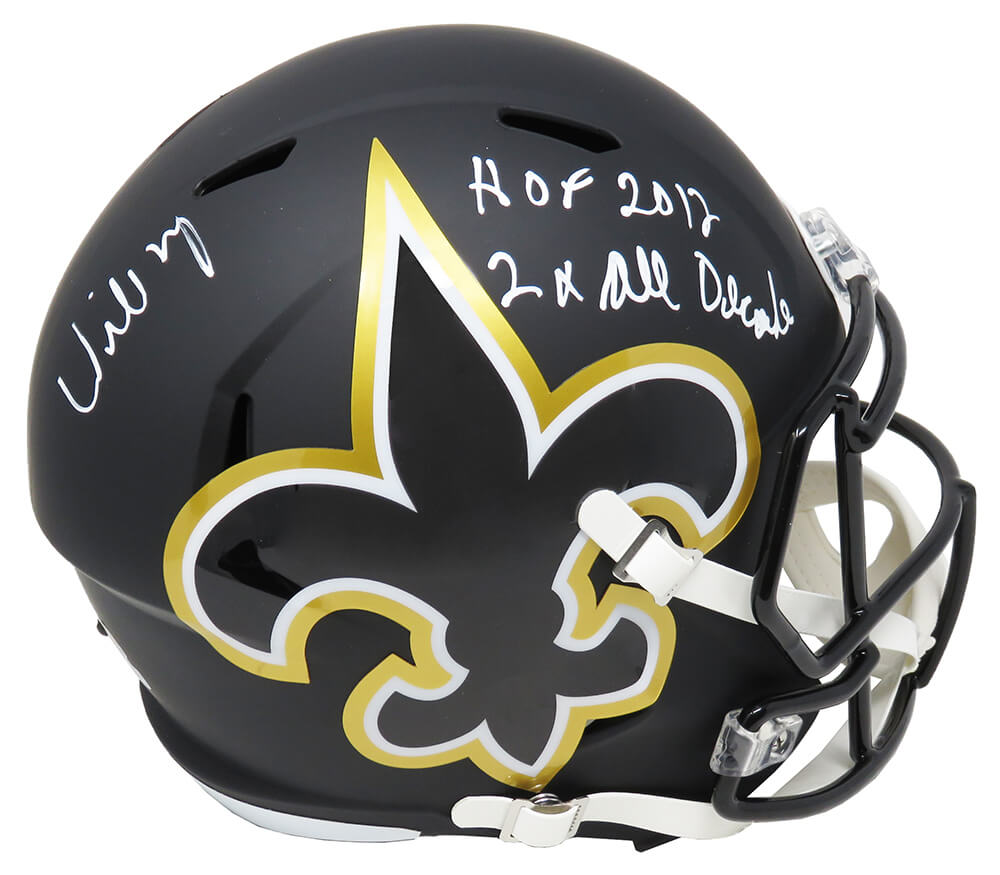 Willie Roaf Signed New Orleans Saints AMP Alternate Series Riddell Full Size Speed Replica Helmet w/HOF 2012, 2x All Decade - ROAREP302 - Willie Roaf Signed New Orleans Saints AMP Alternate Series Riddell Full Size Speed Replica Helmet w/HOF 2012, 2x All Decade product image