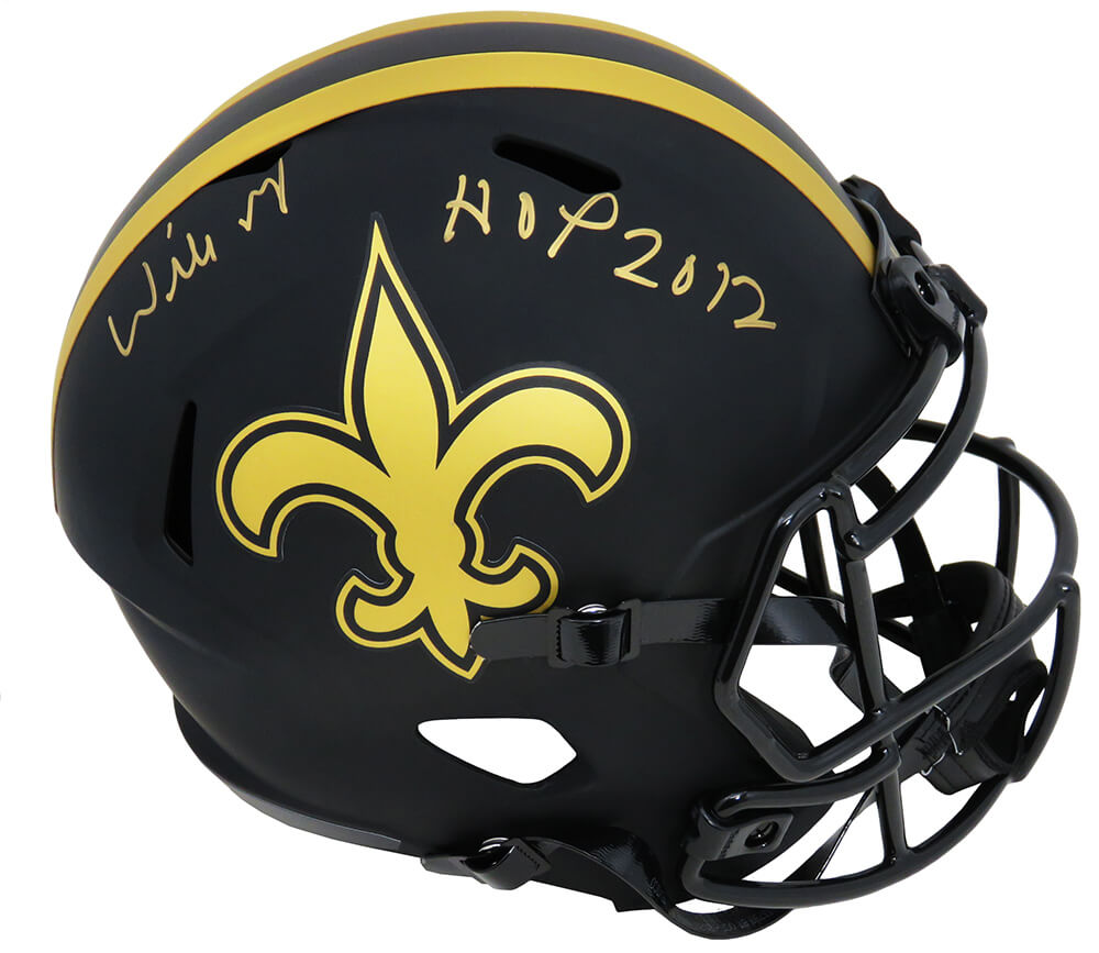 Willie Roaf Signed New Orleans Saints Eclipse Black Matte Riddell Full Size Speed Replica Helmet w/HOF 2012 - ROAREP307 - Willie Roaf Signed New Orleans Saints Eclipse Black Matte Riddell Full Size Speed Replica Helmet w/HOF 2012 product image