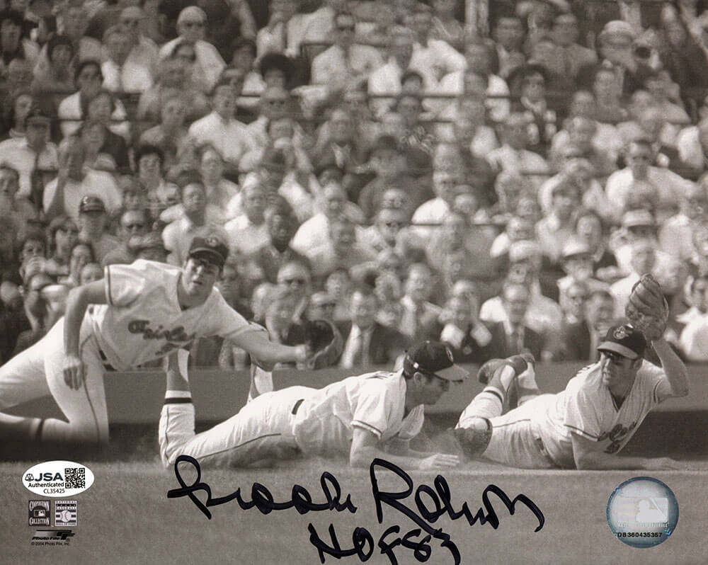 Brooks Robinson Signed Baltimore Orioles Triple Diving Image 8x10 Photo w/HOF'83 - (JSA) - ROB08P107 - Brooks Robinson Signed Baltimore Orioles Triple Diving Image 8x10 Photo w/HOF'83 - (JSA) product image