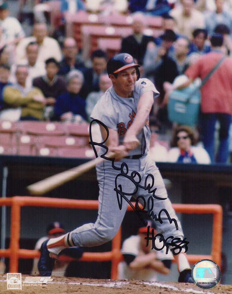 Brooks Robinson Signed Baltimore Orioles Batting 8x10 Photo w/HOF'83 - ROB08P111TW - Brooks Robinson Signed Baltimore Orioles Batting 8x10 Photo w/HOF'83 product image
