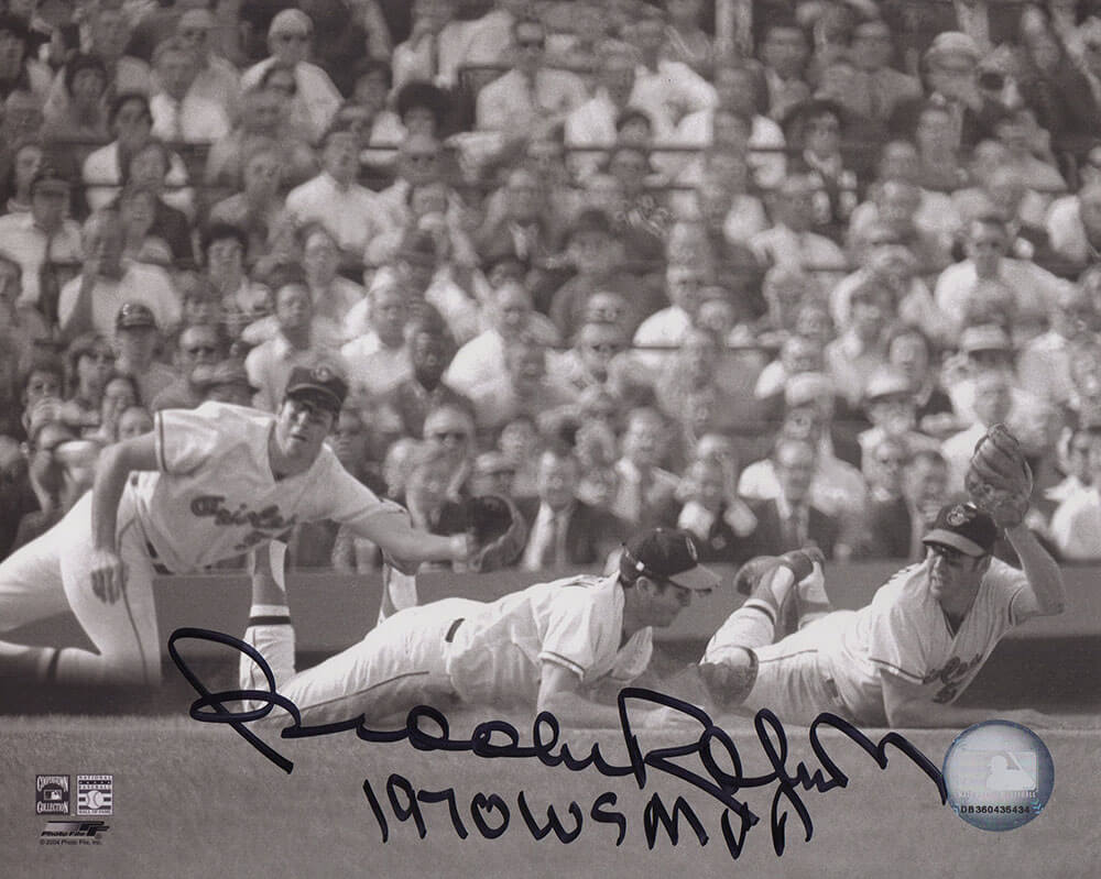 Brooks Robinson Signed Baltimore Orioles B&W Multi Image Diving 8x10 Photo w/1970 WS MVP - ROB08P112TW - Brooks Robinson Signed Baltimore Orioles B&W Multi Image Diving 8x10 Photo w/1970 WS MVP product image
