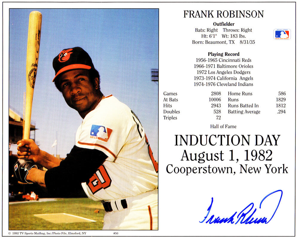 Frank Robinson Signed Baltimore Orioles Hall of Fame Induction Day 8x10 Photo - ROB08P121 - Frank Robinson Signed Baltimore Orioles Hall of Fame Induction Day 8x10 Photo product image