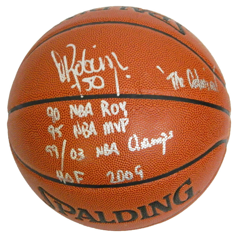 David Robinson Signed Spalding Indoor/Outdoor STAT Basketball w/5 Inscriptions - ROBBSK208 - David Robinson Signed Spalding Indoor/Outdoor STAT Basketball w/5 Inscriptions product image