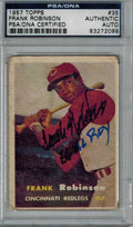 Frank Robinson Signed Reds 1957 Topps Rookie Card #35 w/56 NL ROY PSA/DNA - ROBCAR101 - Frank Robinson Signed Reds 1957 Topps Rookie Card #35 w/56 NL ROY PSA/DNA product image