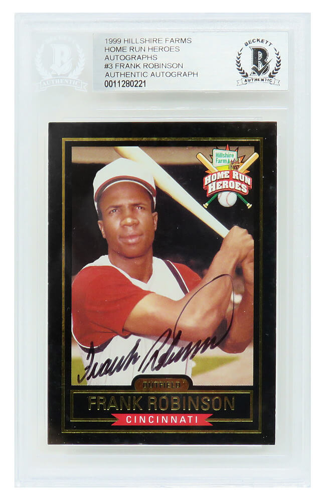 Frank Robinson Signed Hillshire Farms Home Run Heroes Baseball Trading Card - (Beckett Encapsulated) - ROBCAR102 - Frank Robinson Signed Hillshire Farms Home Run Heroes Baseball Trading Card - (Beckett Encapsulated) product image