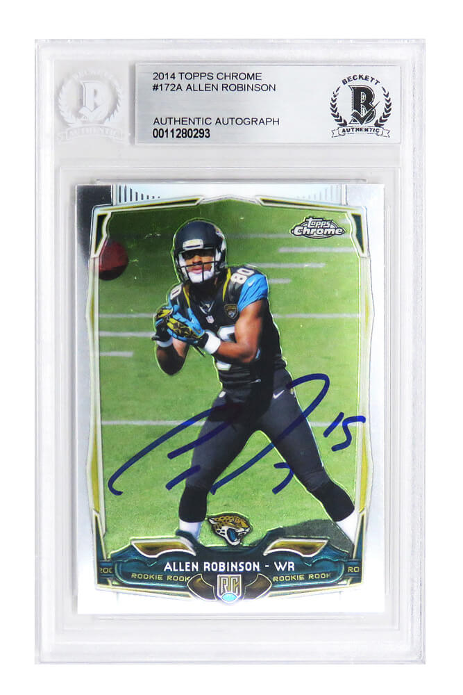 Allen Robinson Signed Jacksonville Jaguars 2014 Topps Chrome Football Rookie Card #172A  - (Beckett Encapsulated) - ROBCAR300 - Allen Robinson Signed Jacksonville Jaguars 2014 Topps Chrome Football Rookie Card #172A - (Beckett Encapsulated) product image