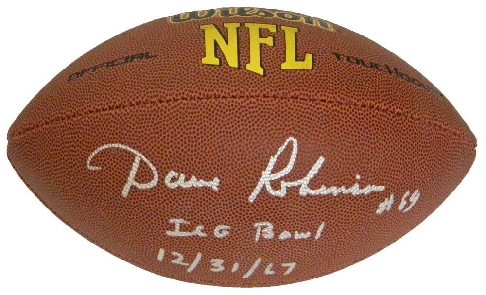 Dave Robinson Signed Wilson Touchdown NFL Full Size Football w/Ice Bowl 12-31-67 - ROBFTB302 - Dave Robinson Signed Wilson Touchdown NFL Full Size Football w/Ice Bowl 12-31-67 product image