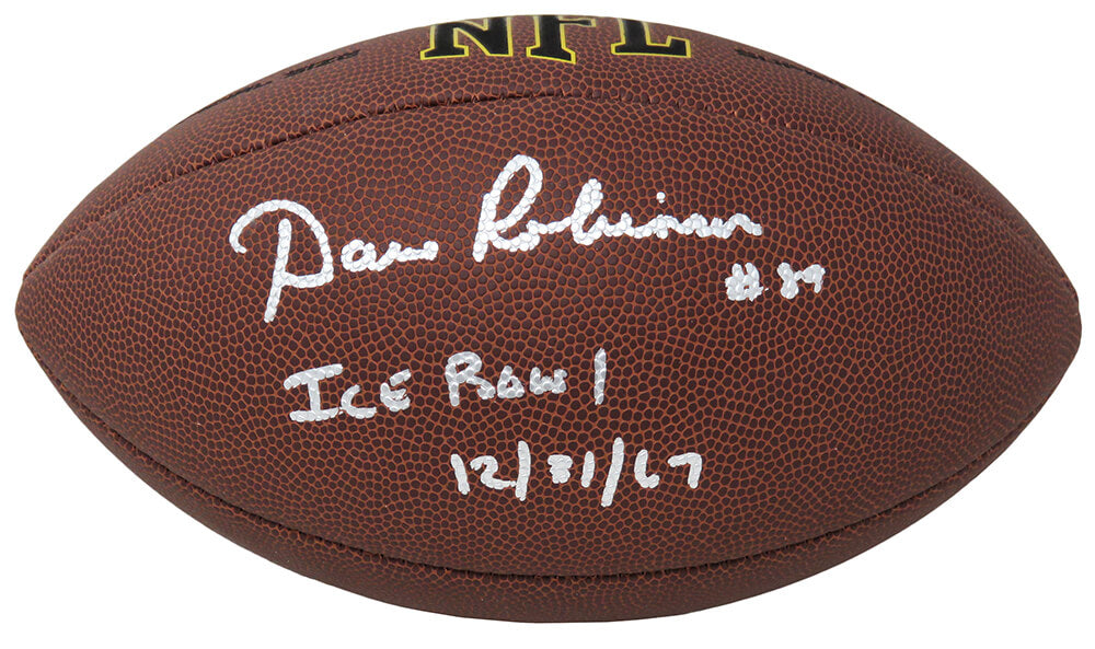 Dave Robinson Signed Wilson Super Grip Full Size NFL Football w/Ice Bowl 12-31-67 - ROBFTB308 - Dave Robinson Signed Wilson Super Grip Full Size NFL Football w/Ice Bowl 12-31-67 product image