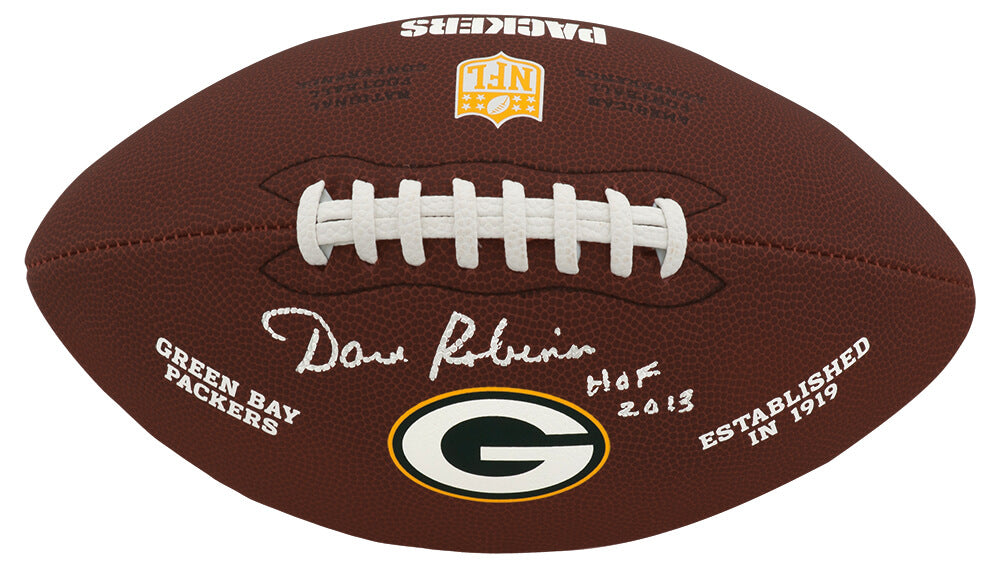 Dave Robinson Signed Green Bay Packers Wilson Brown Logo Football w/HOF 2013 - ROBFTB325 - Dave Robinson Signed Green Bay Packers Wilson Brown Logo Football w/HOF 2013 product image