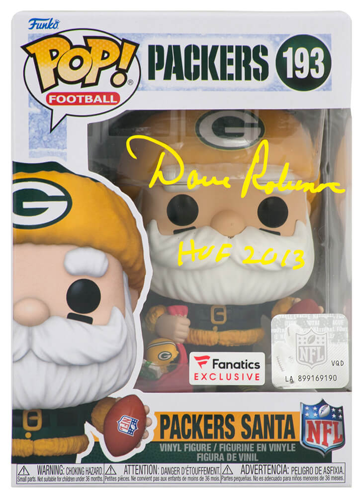 Dave Robinson Signed Green Bay Packers 'SANTA' Funko Pop Doll #193 w/HOF 2013 - ROBFUN300 - Dave Robinson Signed Green Bay Packers 'SANTA' Funko Pop Doll #193 w/HOF 2013 product image