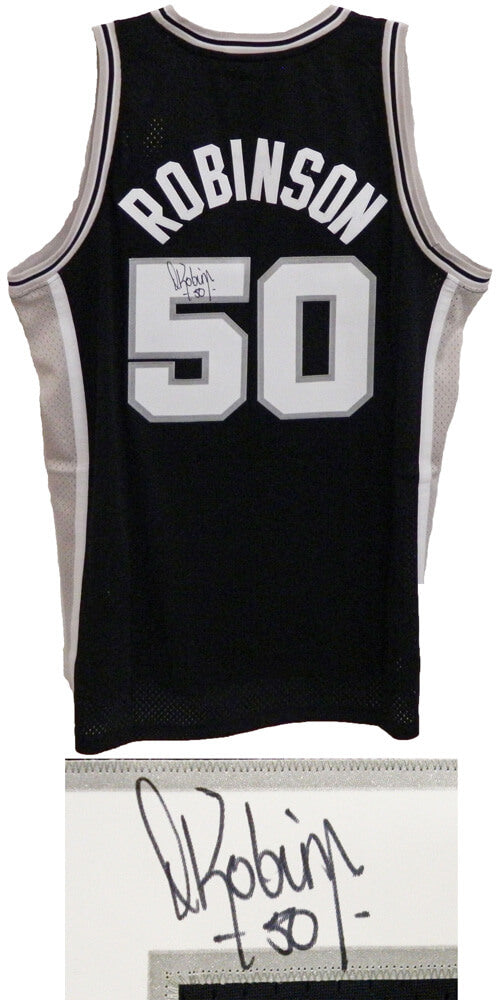 David Robinson Signed Spurs Black Adidas Premier Jersey - ROBJRY201 - David Robinson Signed Spurs Black Adidas Premier Jersey product image