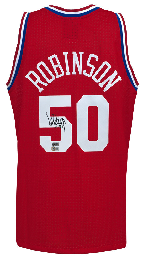 David Robinson Signed 1991 All Star Game Red M&N Authentic Basketball Jersey (Beckett) - ROBJRY204 - David Robinson Signed 1991 All Star Game Red M&N Authentic Basketball Jersey (Beckett) product image