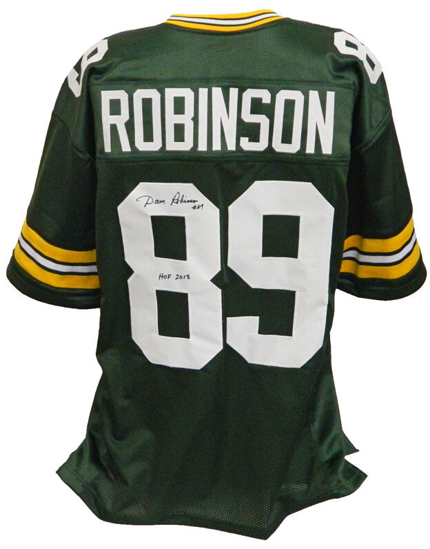Dave Robinson Signed Green Throwback Custom Football Jersey w/HOF 2013 - ROBJRY300 - Dave Robinson Signed Green Throwback Custom Football Jersey w/HOF 2013 product image