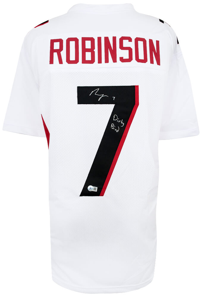 Bijan Robinson Signed White Custom Football Jersey w/Dirty Bird - (Beckett) - ROBJRY321 - Bijan Robinson Signed White Custom Football Jersey w/Dirty Bird - (Beckett) product image