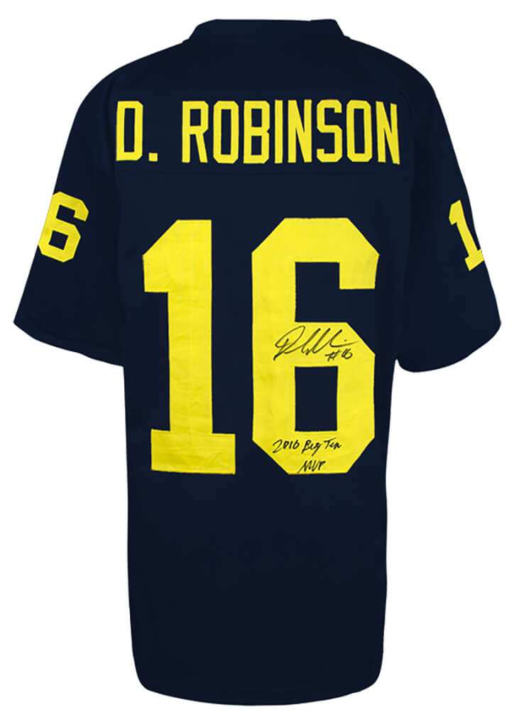Denard Robinson Signed Navy Custom College Football Jersey w/2010 Big Ten MVP - ROBJRY331 - Denard Robinson Signed Navy Custom College Football Jersey w/2010 Big Ten MVP product image