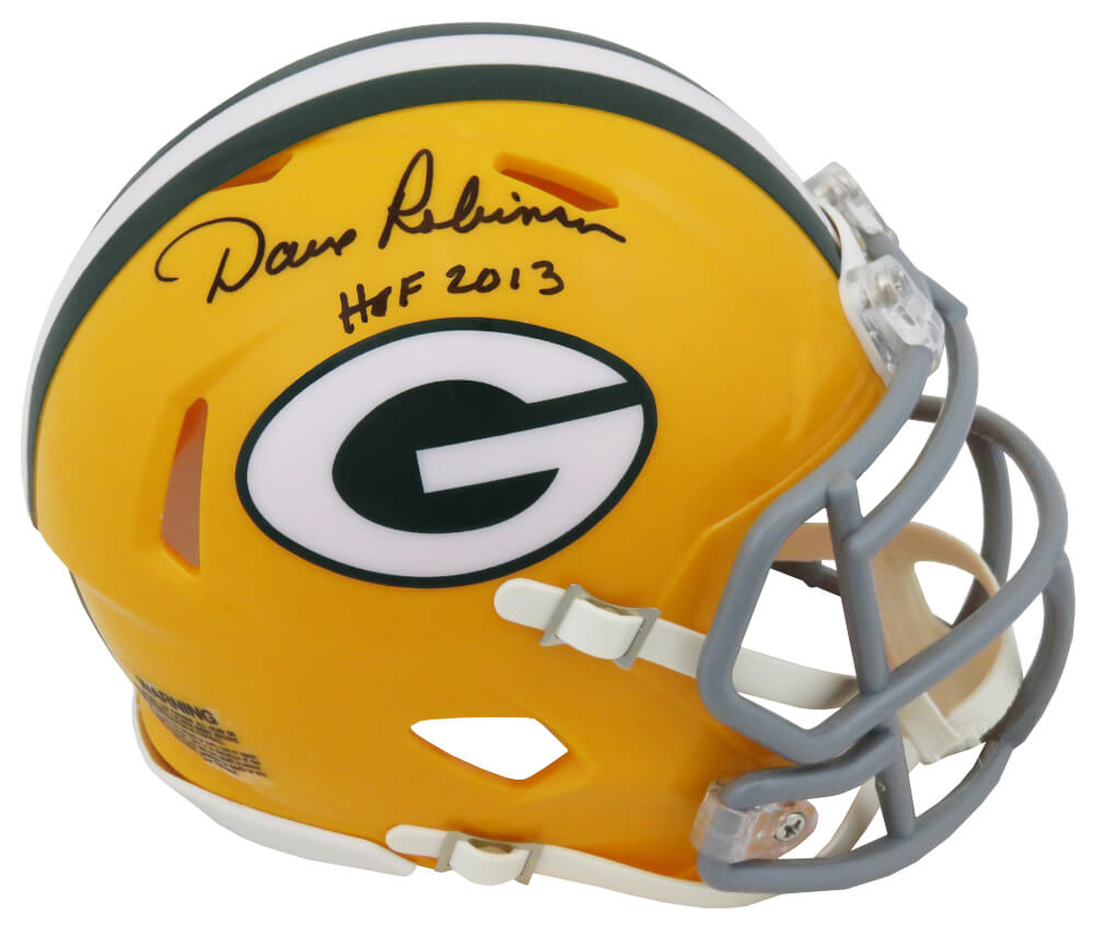 Dave Robinson Signed Green Bay Packers Throwback Riddell Speed Mini Helmet w/HOF 2013 - ROBMIN309 - Dave Robinson Signed Green Bay Packers Throwback Riddell Speed Mini Helmet w/HOF 2013 product image