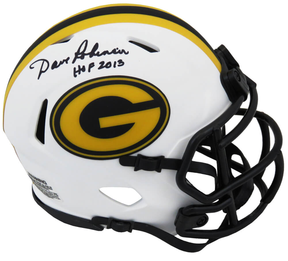 Dave Robinson Signed Green Bay Packers Lunar Eclipse White Matte Riddell Speed Mini Helmet w/HOF 2013 - ROBMIN325 - Dave Robinson Signed Green Bay Packers Lunar Eclipse White Matte Riddell Speed Mini Helmet w/HOF 2013 product image