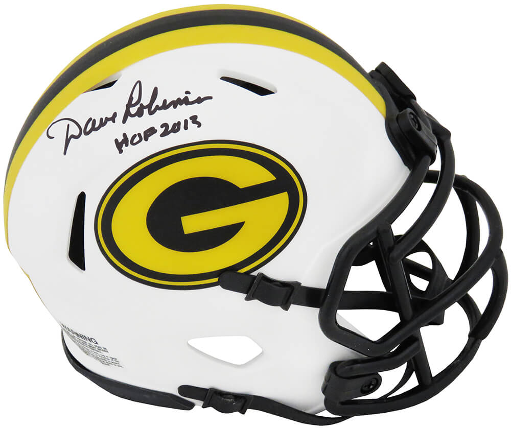 Dave Robinson Signed Green Bay Packers Lunar Eclipse White Matte Riddell Speed Mini Helmet w/HOF'13 - ROBMIN327 - Dave Robinson Signed Green Bay Packers Lunar Eclipse White Matte Riddell Speed Mini Helmet w/HOF'13 product image