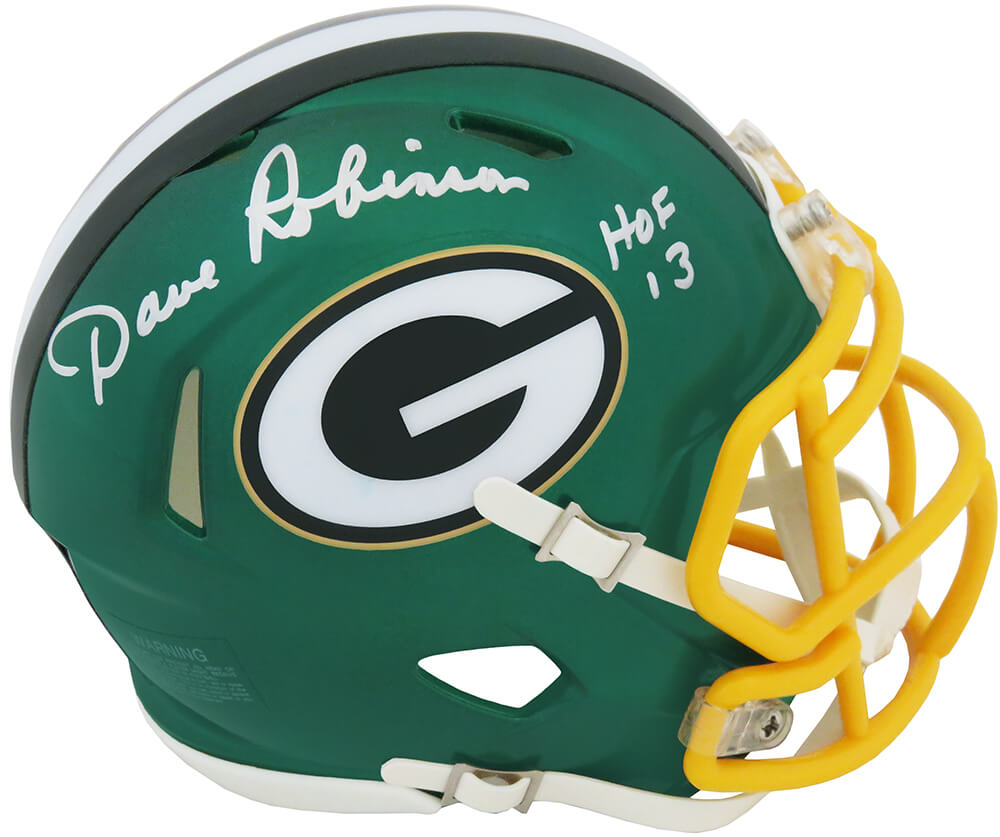 Dave Robinson Signed Green Bay Packers Flash Riddell Speed Mini Helmet w/HOF'13 - ROBMIN328 - Dave Robinson Signed Green Bay Packers Flash Riddell Speed Mini Helmet w/HOF'13 product image
