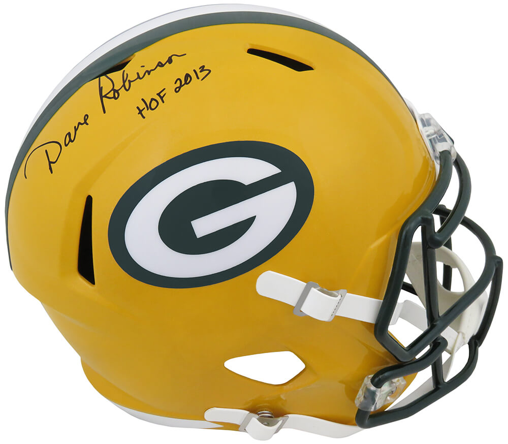 Dave Robinson Signed GB Packers Riddell Full Size Speed Replica Helmet w/HOF 2013 - ROBREP316 - Dave Robinson Signed GB Packers Riddell Full Size Speed Replica Helmet w/HOF 2013 product image